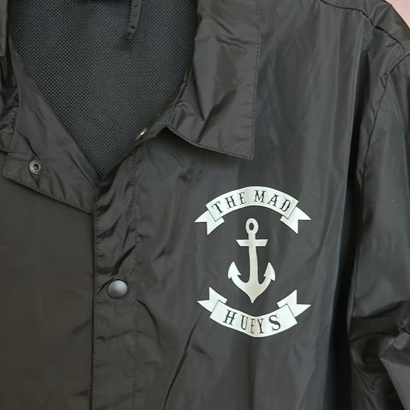 Black the mad Huey’s  Anchor Logo Men's Jacket - Picture 3 of 4